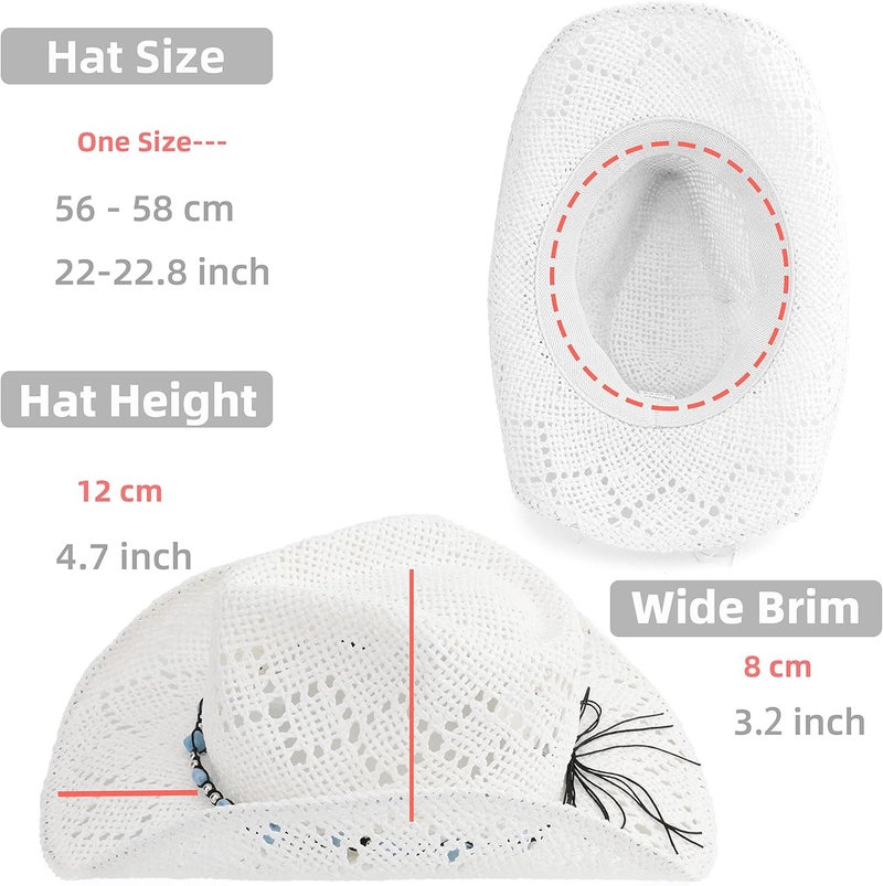 Pro Celia Men Women Cowgirl Straw Western Cowboy Hat - Image 4